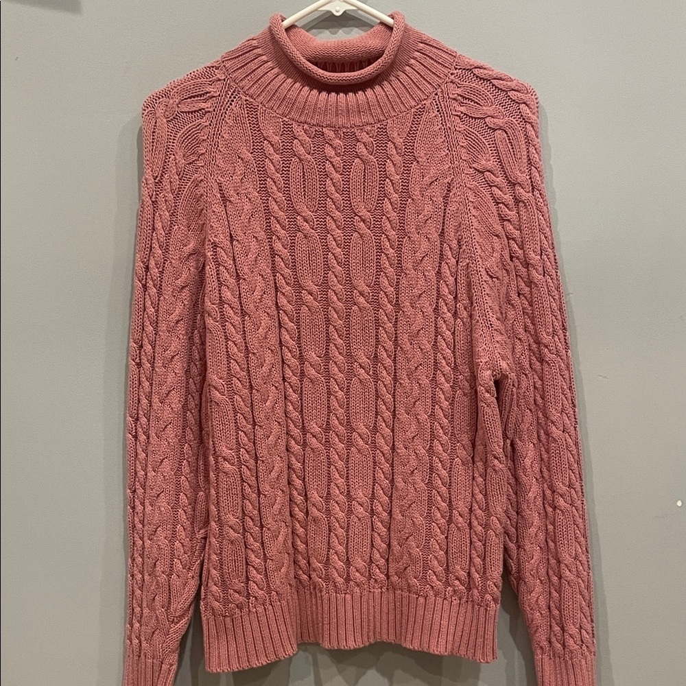 Cable Knit Pink Sweater Jos. A. bank medium